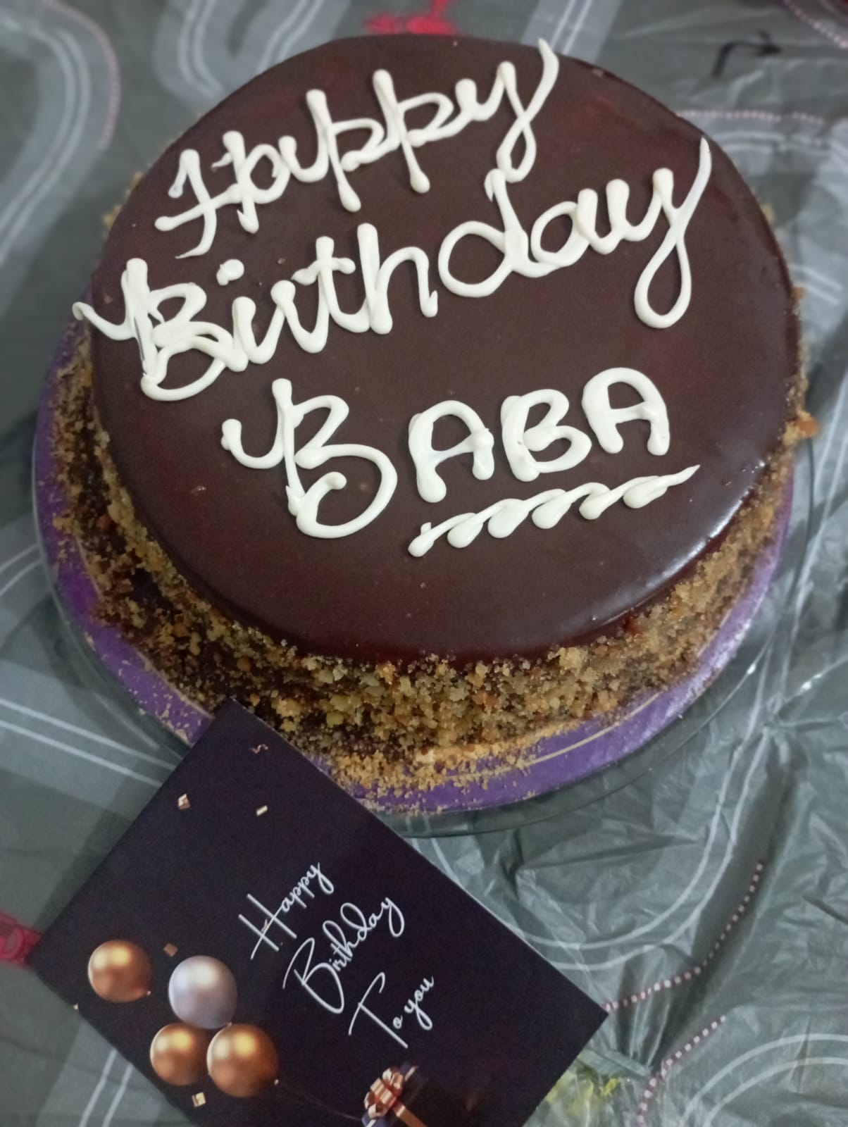 Birthday Cake for BABA with Card